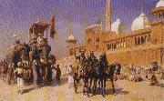 Edwin Lord Weeks, Great Mogul and his Court Returning from the Great Mosque at Delhi, India